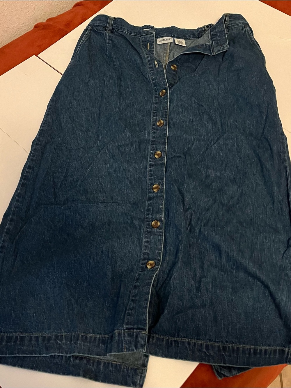 Cabin Creek Jean Button-Front Maxi Skirt